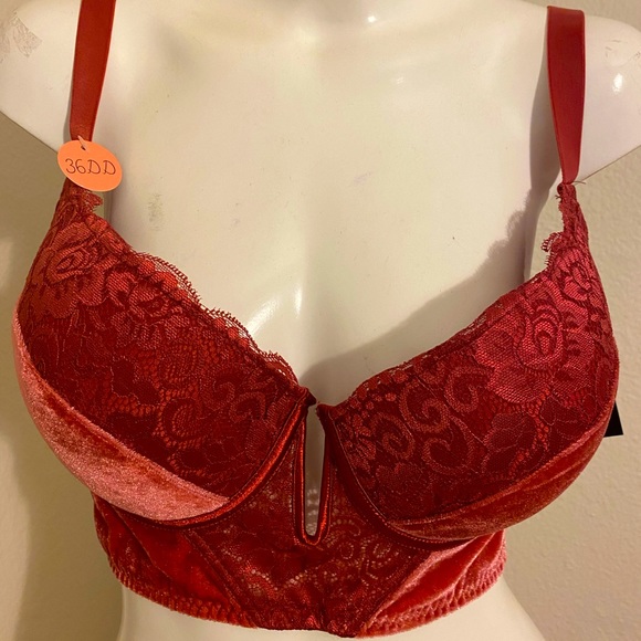 NWT Velvet Burnt Orange Bralette/Bra - Picture 1 of 3